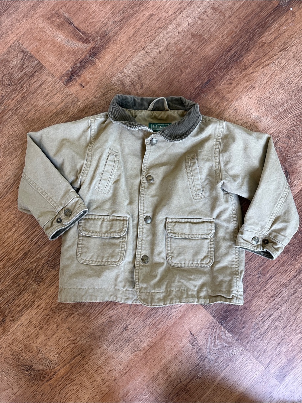Kids Tan coat with corduroy Collar